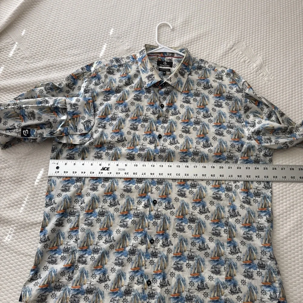 Benitanni Marco Vintage Boat Men's Italian Luxury Nautical Button Down Shirt 3xl